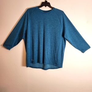 Russell Turquoise Long Sleeve Training Fit Crew Neck Size Men's 2XL Shirt
